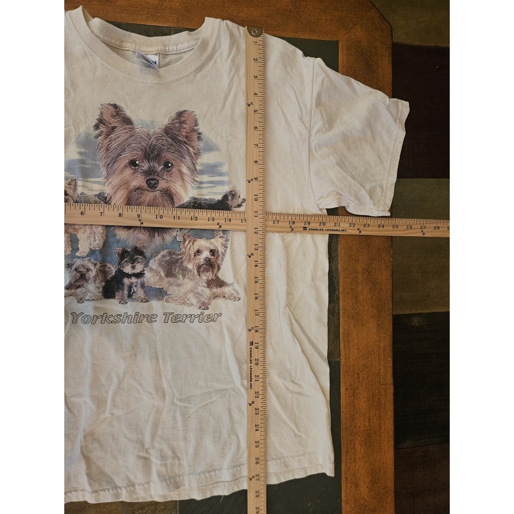 Womens Large Beige Yorkshire Terrier T Shirt Dogs Pets Casual Leisure - Picture 7 of 7
